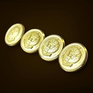 Vintage Military Gold Tone Eagle Crown Anchor Cufflinks French Cuff